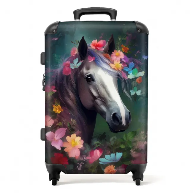 Koffer - Paard - Natuur - Bloemen - Bos - Dieren NBS - Medium koffer - Kinderen Unisex middel -productfoto_recht