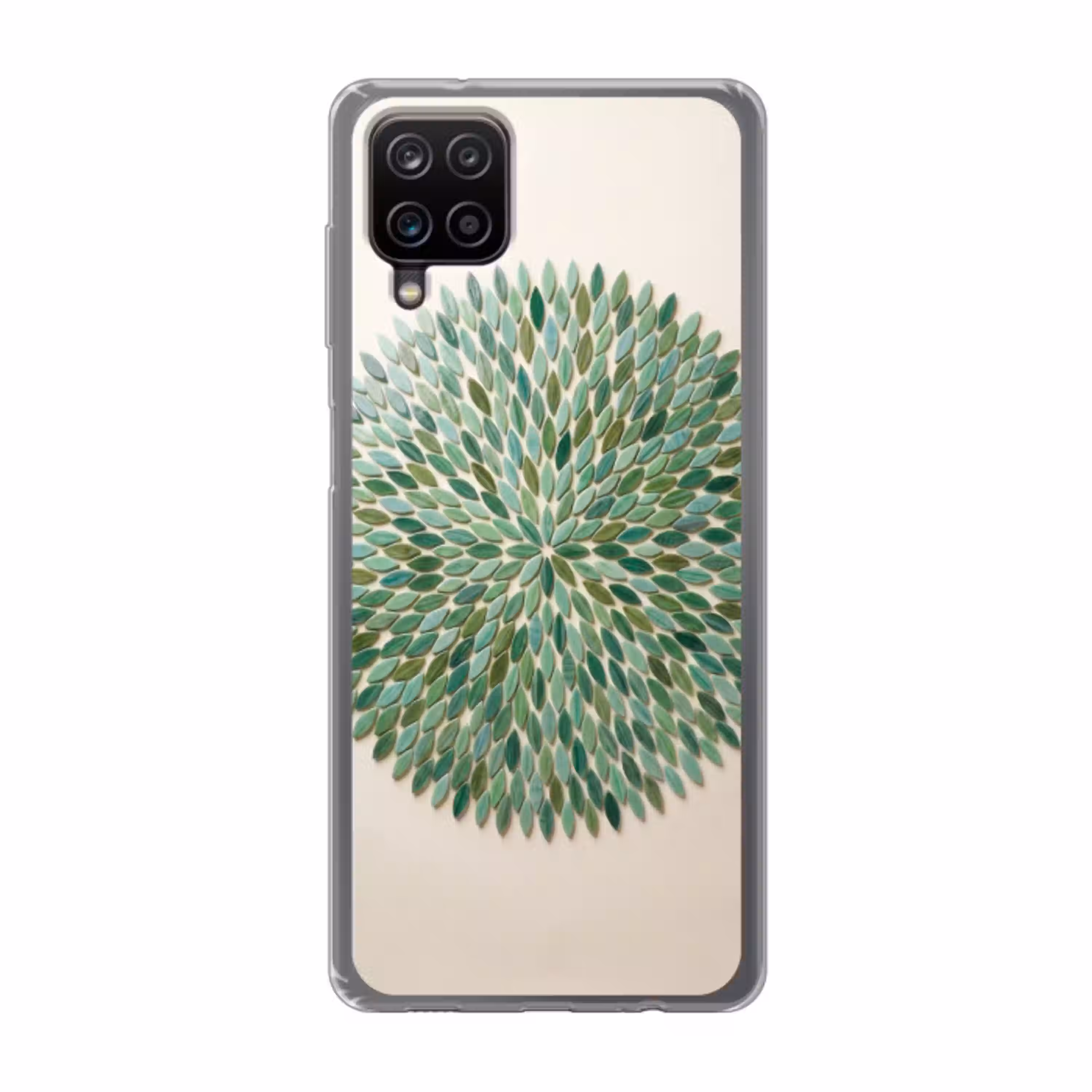 Patroon - Blad - Groen - Abstract Telefoonhoesje Samsung Galaxy A12 klein -3d