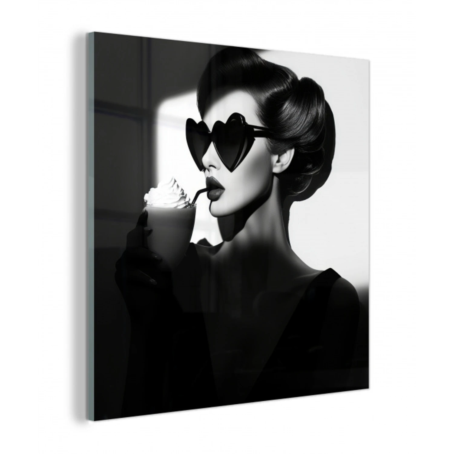 Vrouw - Zwart - Hart plexiglas 5mm klein -z3d