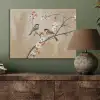Vogels - Bloesemtak - Bloemen - Oranje PET vilt klein -sfeer2
