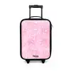 Roze glitter hartjes Kinderkoffer - Zwart klein -3d