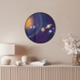 Planetenstelsel - Ruimte - Illustratie Fotolijst rond zonder passe partout klein -sfeer3