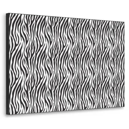 Zwart - Wit - Zebra - Patroon Textielframe zwart klein 947 -3d