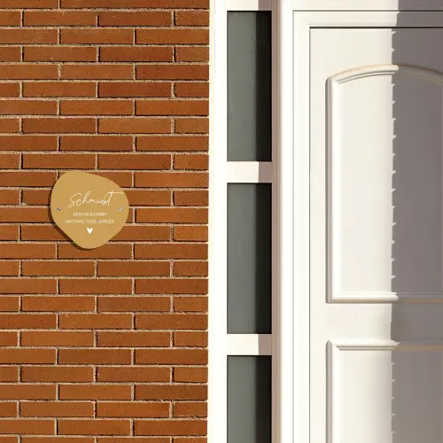 Mosterdgeel - Sierlijk Naambord Organisch middel -sfeer3