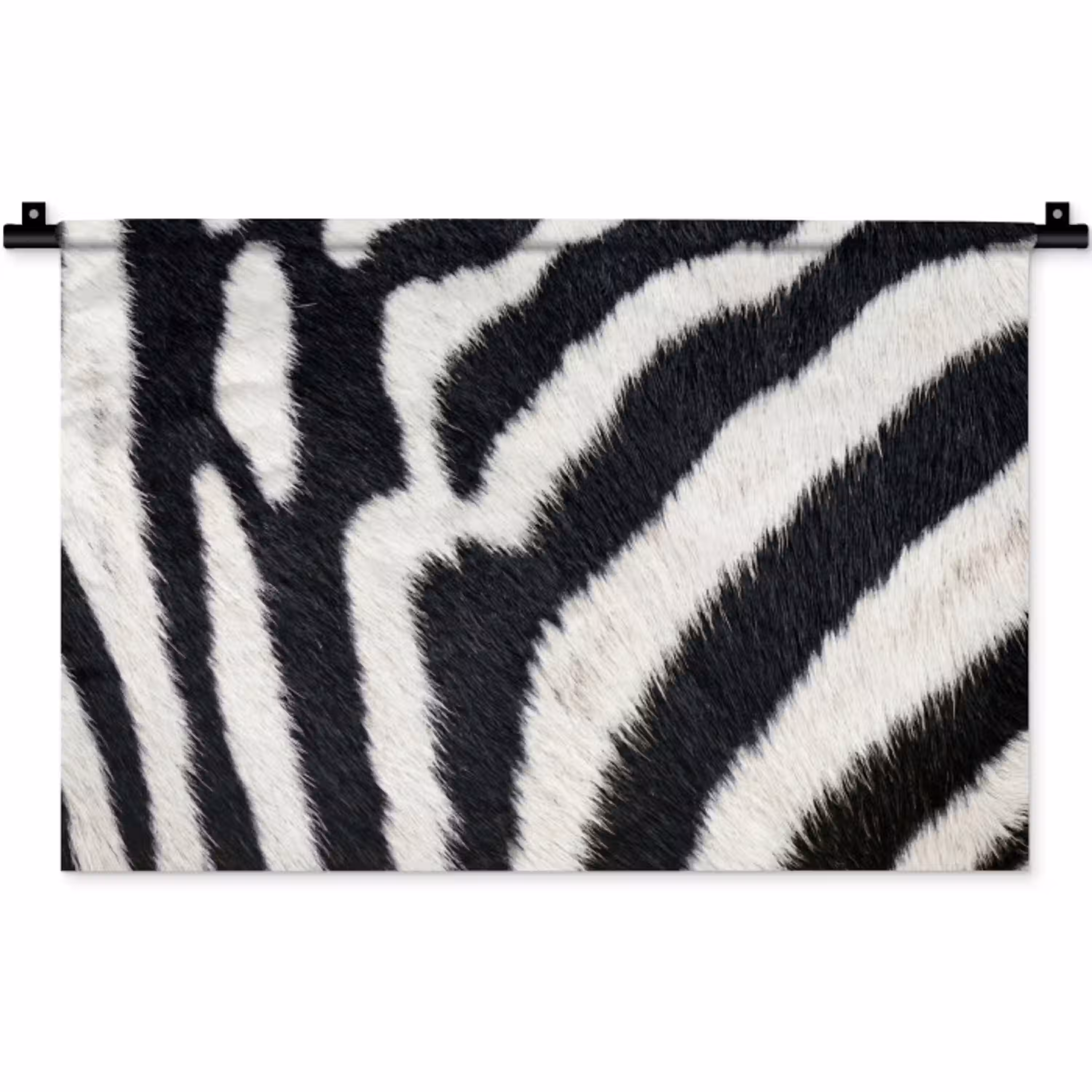 Zebra - Vacht - Klassiek - Zwart - Wit Wandkleed katoen klein -zz3d