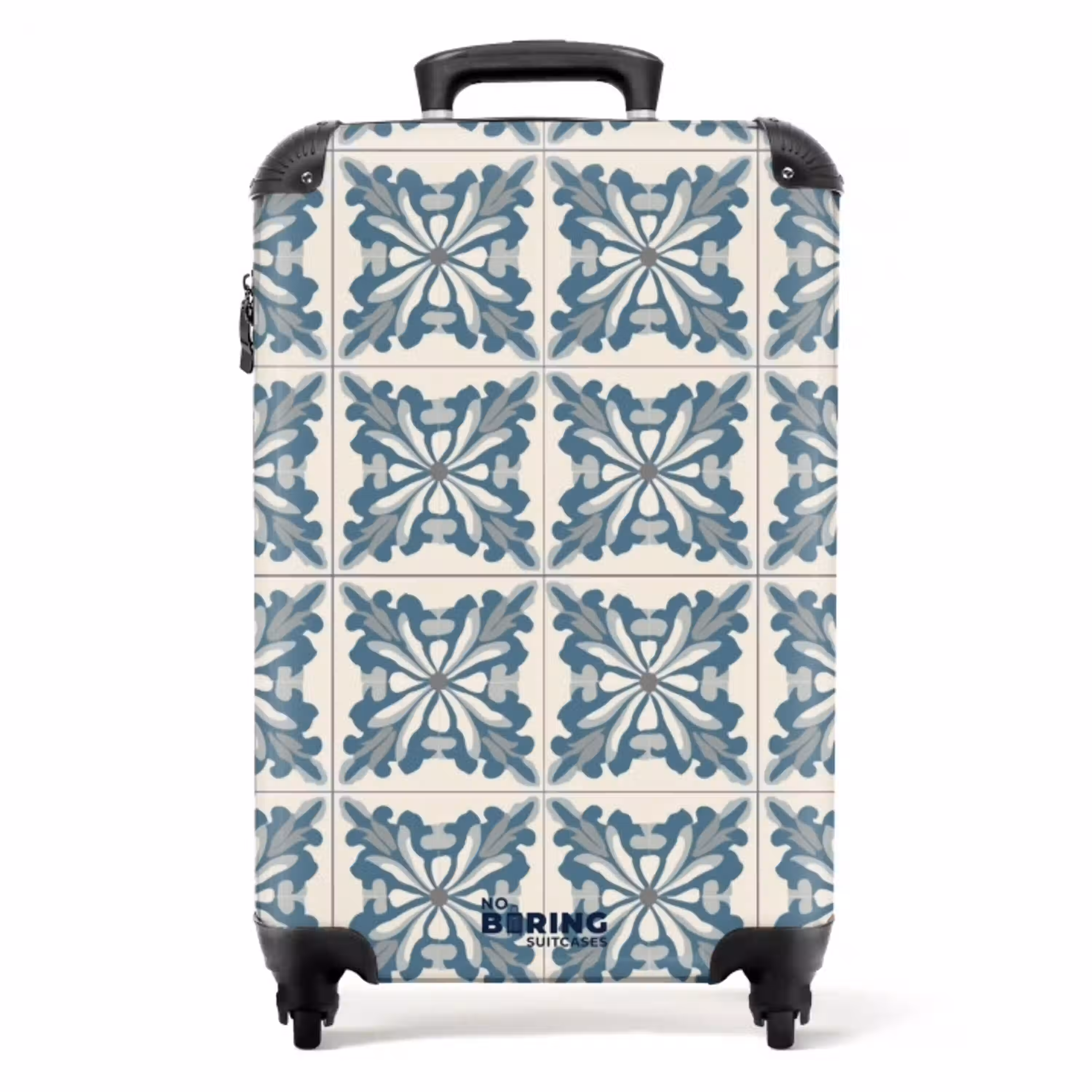 Dessin - Tegel - Blauw NBS - Handbagage koffer - Volwassenen Unisex middel -productfoto_recht