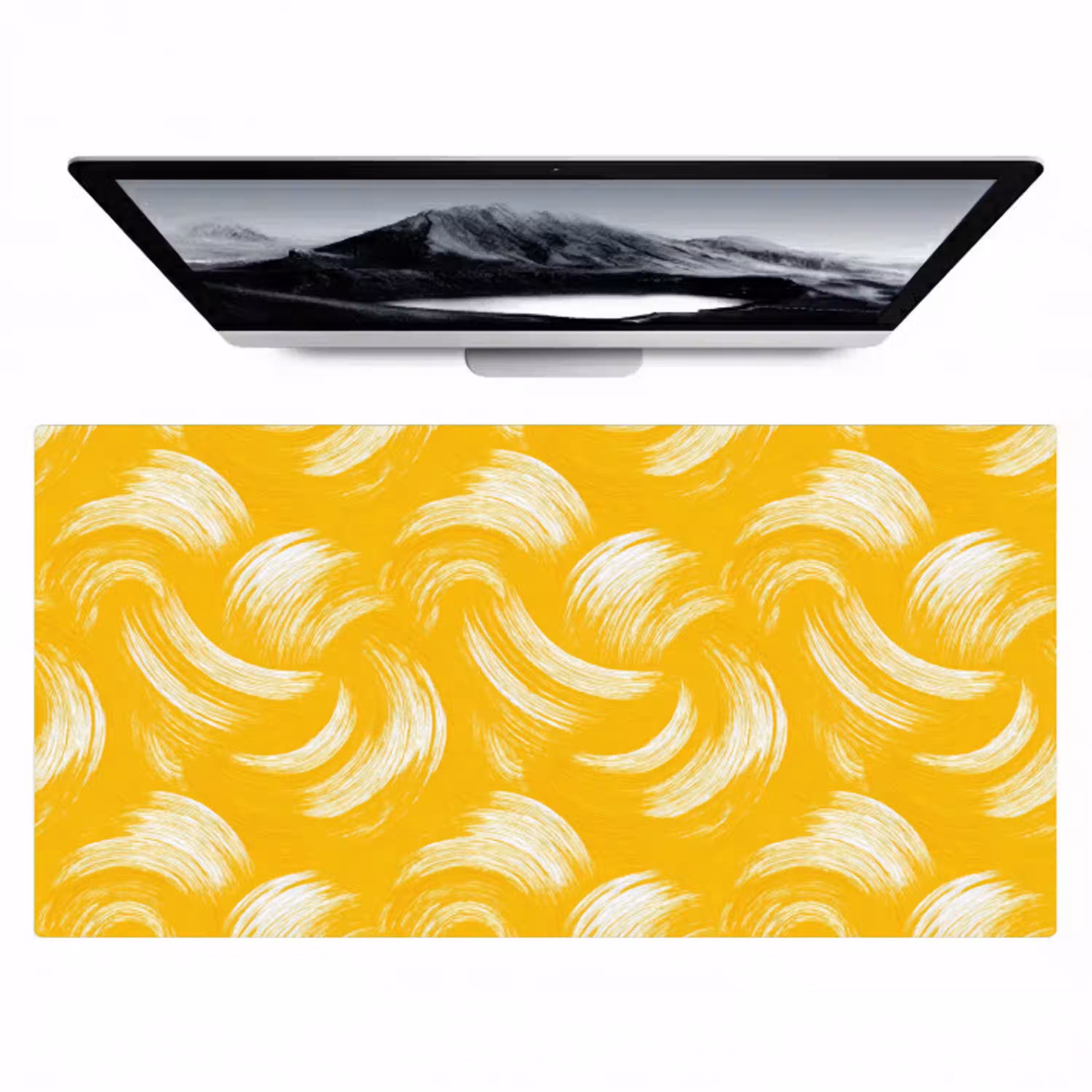 Verfstreken - Abstract - Dynamisch - Geel Muismat XXL klein 681 -zzz3d