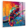 Kameleon - Tak - Gestreept - Bladeren plexiglas 5mm klein -zzzproduct_nieuw