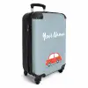 Rode auto blauwe achtergrond NBS - Handbagage koffer - Kinderen Unisex middel -productfoto_3d