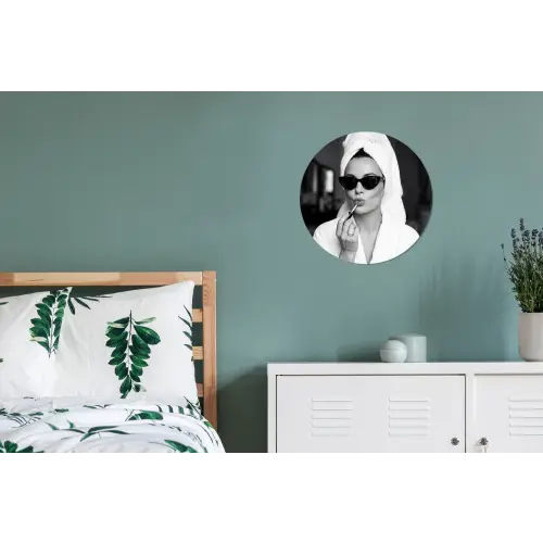 Zonnebril - Vrouw - Zwart - Wit Wandcirkel aluminium klein -slaapkamer
