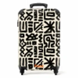 Geometrisch - Figuren - Zwart NBS - Handbagage koffer - Volwassenen Unisex middel -productfoto_recht