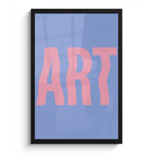 Poster met lijst - Art - Roze - Blauw