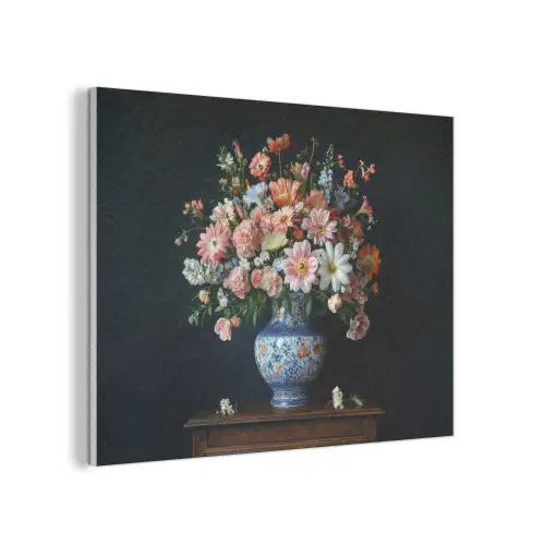 Hout - Vaas - Kleuren - Bloemen PET vilt klein -3d