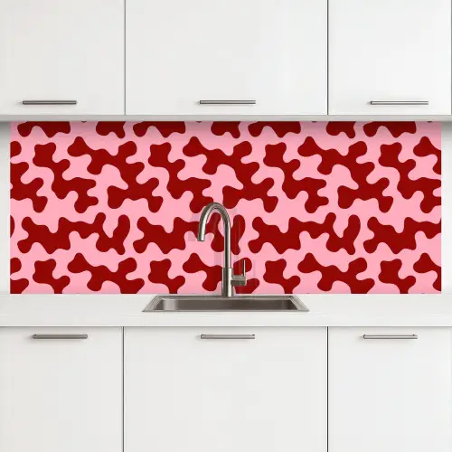 Modern - Abstract - Rood keuken achterwand 2 middel 871 -3d