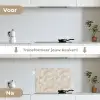 Lijnen - Waaier - Beige keuken achterwand spatscherm klein 900 -voor_na_NL