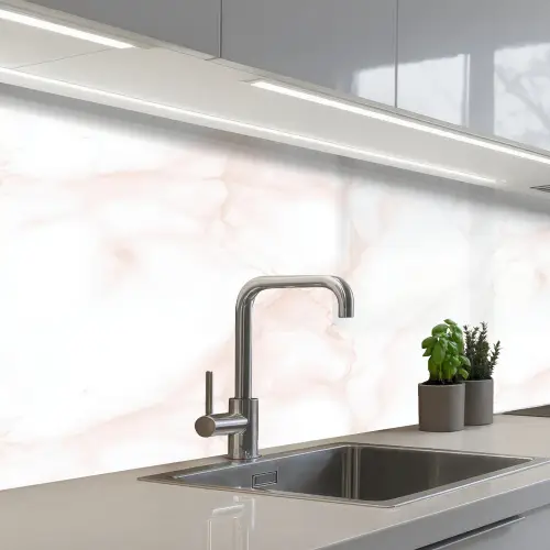Zalmroze - Marmer - Aders keuken achterwand 2 middel 871 -3d_schuin
