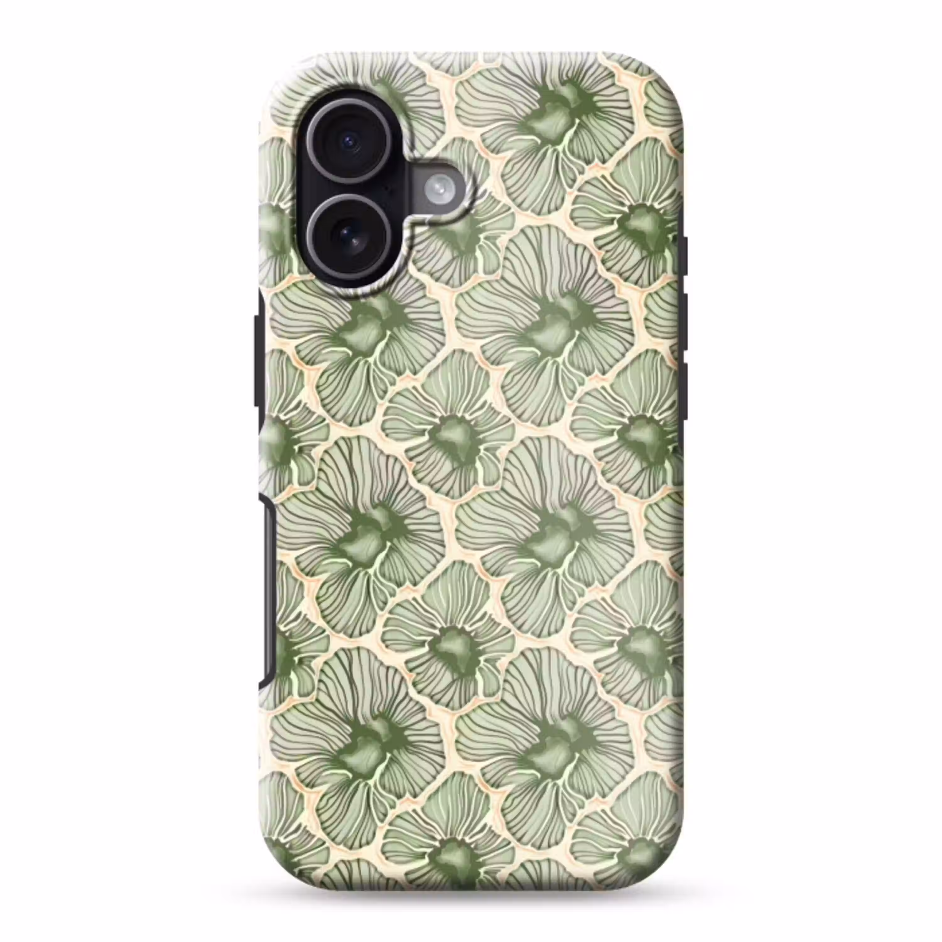 Groen - Botanisch - Bloemen - Organisch - Patroon Toughcase MagSafe Apple iPhone 17 klein 1017 -3d