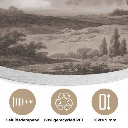 Klassiek - Landschap - Neutraal Akoestische PET Vilt - Rond klein -closeup_NL