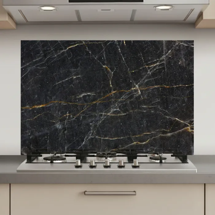 Marmer - Zwart - Goud - Grijs - Marmerstructuur keuken achterwand spatscherm klein -3d_website