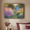 Tuinhuisje - Blauw - Bloemen Textielframe zwart klein -sfeer1