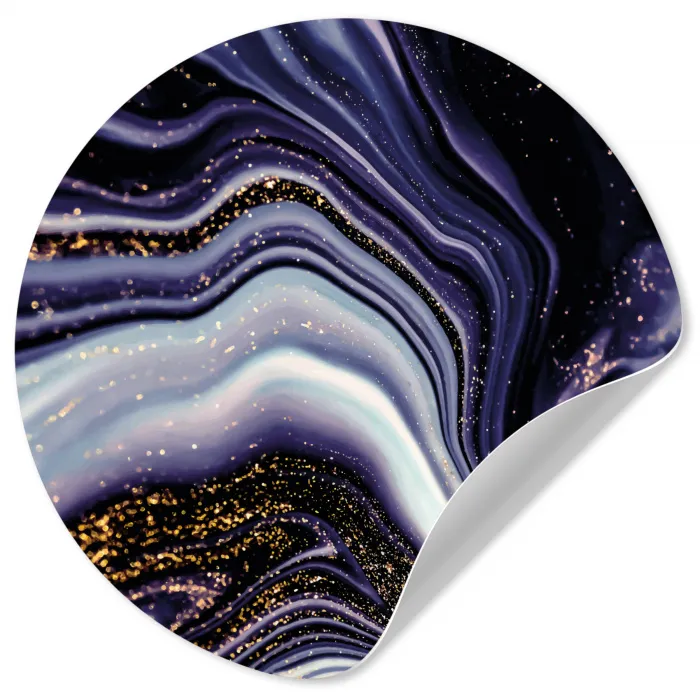 Marmer - Paars - Luxe - Marmerlook - Glitter Wandcirkel behangsticker klein -3d