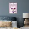 Kat - Love - Paars - Valentijn poster papier klein -sfeer2