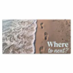 Where to next - Strand - Voetstappen Muismat XXL klein -3d_leeg