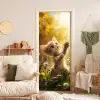 Kitten - Dier - Natuur - Bloemen deurposter klein -sfeer2