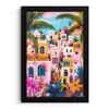 Kleurrijk - Roze - Oranje - Geel - Bloemen fotolijst zwart zonder passe partout klein -3d