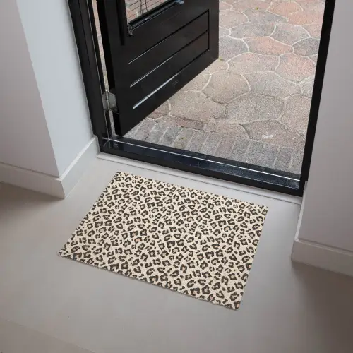 Panterprint - Patroon - Bruin Deurmat klein 898 -sfeer5