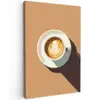 Cappuccino - Kop - Schotel - Minimalitisch Tuinposter op houten frame 2 cm dik middel -3d