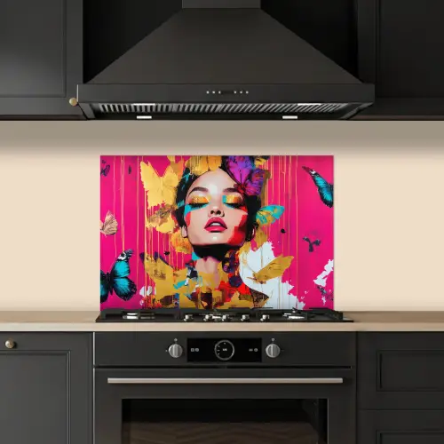 Vrouw - Abstract - Kleurrijk keuken achterwand spatscherm klein -sfeer1