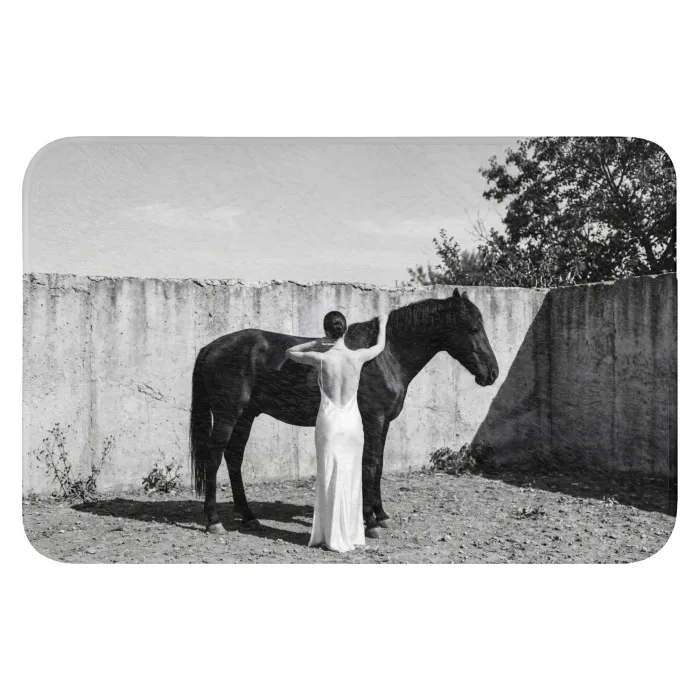 Vrouw - Paard - Artistiek Badmat klein -3d