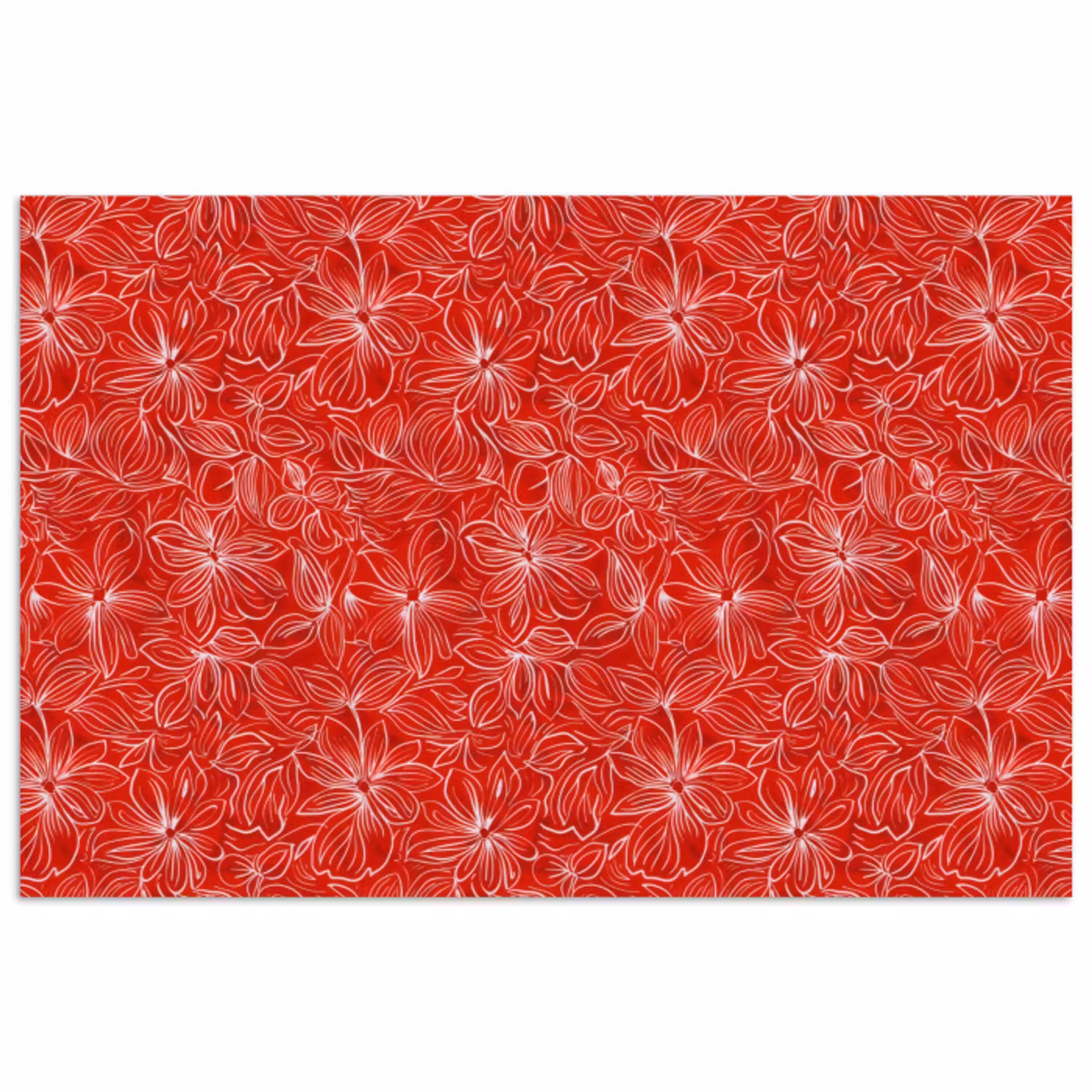 Bloemen - Patroon - Rood poster papier klein 62 -3d