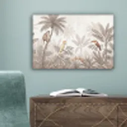 Jungle - Dieren - Palmbomen canvas 2cm klein -sfeer4