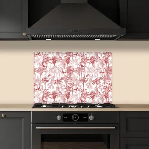 Aap - Oerwoud - Rood keuken achterwand spatscherm klein 900 -sfeer1