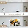Geel - Abstract - Modern - Vormen keuken achterwand spatscherm klein -voor_na_FR
