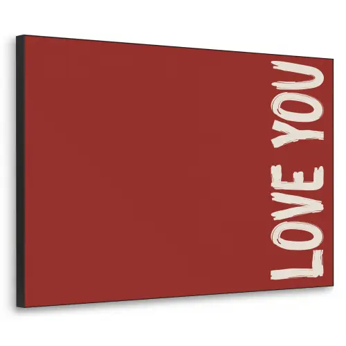 Schuin - Loveyou - Rood Textielframe zwart klein -3d