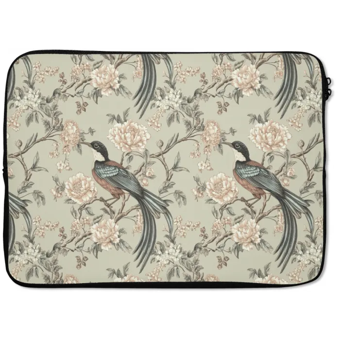 Bloem - Vogel - Kleurrijk laptophoes neopreen klein 279 -zkaufland3dotto
