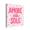 Amore vita sole - Roze - Hartjes aluminium wit klein -3d