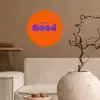 See the good - Paars - Oranje - Smiley Wandcirkel behangsticker klein -sfeer1