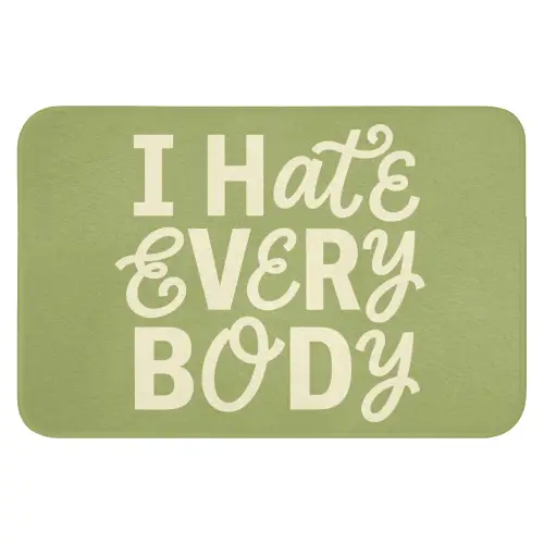 I hate everybody - Groen - Retro Badmat klein -3d
