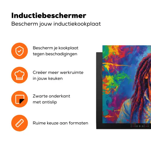 Regenboogkleuren - Man - schilderij Inductie beschermer vinyl 3mm klein -zzzzzzz-td-ups