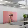 Sjaal - Aap - Zonnebril - Jasje keuken achterwand spatscherm klein -3d_schuin