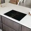 Takken - Blaadjes - Zwart Inductie beschermer vinyl 3mm klein -sfeer8