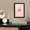 Grl pwr - Bliksem - Roze fotolijst zwart zonder passe partout klein -sfeer1
