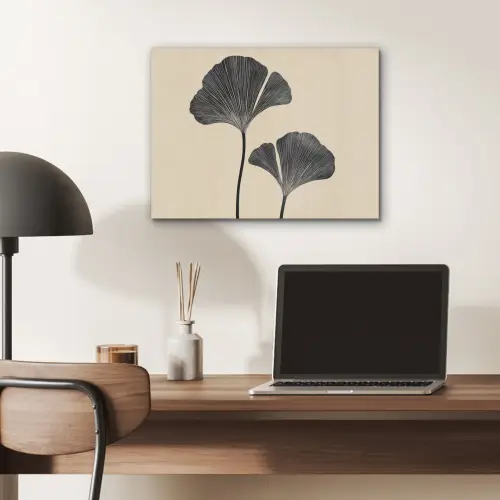Bladeren - Minimalistisch - Zwart PET vilt klein -sfeer5