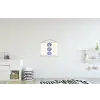 Schelpen - Blauw - Patroon textielposter latten blank klein -kinderkamer