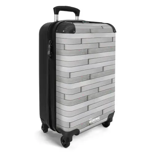 Grijs verweerd hout met roze accenten NBS - Handbagage koffer - Volwassenen Unisex middel -productfoto_3d