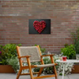 Kersen - Hart - Rood - Zwart Tuinposter op houten frame 2 cm dik klein -sfeer3